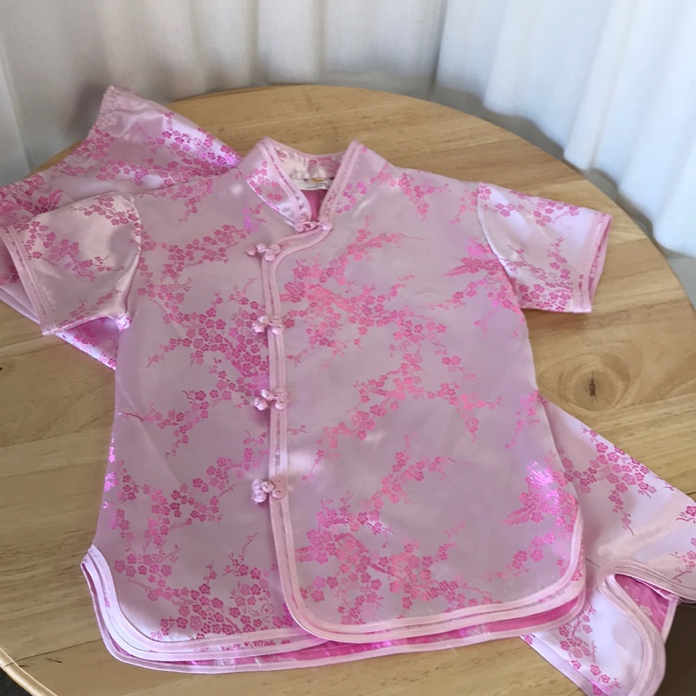 Girls Satin Outfit Asian Two Piece Pajamas ✨